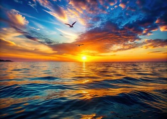 Breathtaking Ocean Sunset: 4K Loop Animation Background Stock Footage