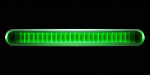 Green Loading Bar Progress Animation, Round, 4K, Computer Graphic, Isolated Black Background