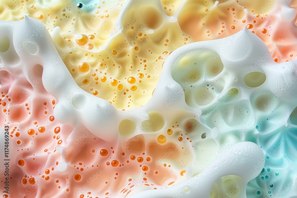 Poster abstract background of colorful foam bubbles creating interesting shapes and textures