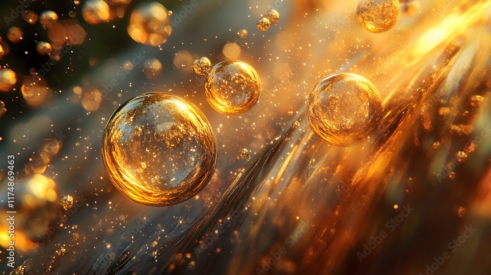 Poster glowing bokeh sparkles blending together in a vibrant radiant and ethereal display of harmonious for