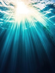 Obraz premium Sunlight streaming ocean waves