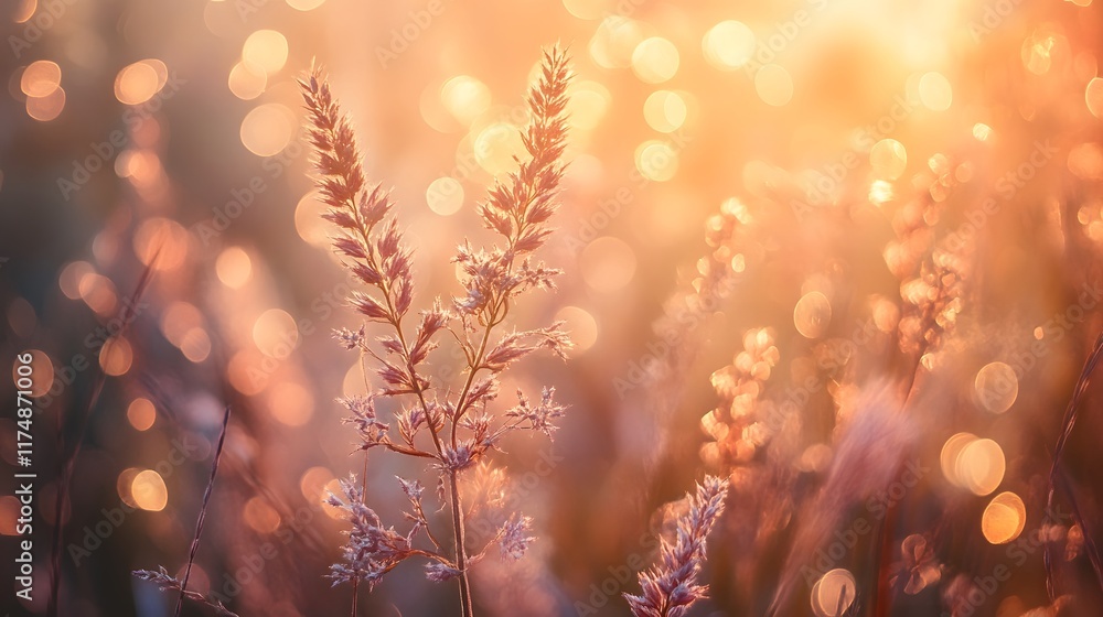 Poster ethereal radiance of vibrant bokeh sparkling with magical glitters blending soft shadows and harmoni