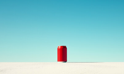 A minimalist photo of a can