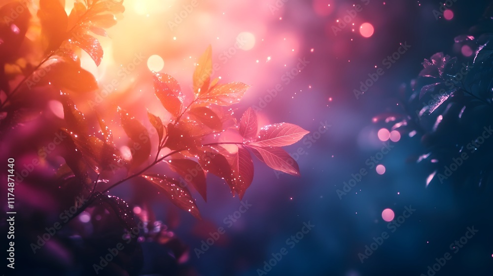 Poster radiant bokeh light glowing softly blending shimmering transitions with ethereal shadows and vibrant