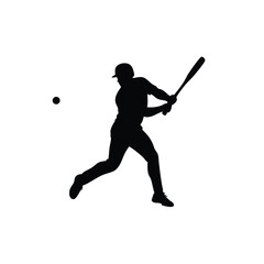 A baseball player vector silhouettes