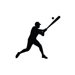 A baseball player vector silhouettes