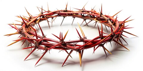 Obraz premium Stunning aerial view: crown-of-thorns starfish against a pure white backdrop; high resolution.