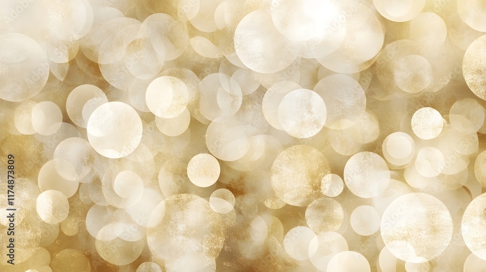 Poster radiant and harmonious tones of soft ethereal bokeh circles blending with delicate transitions and s