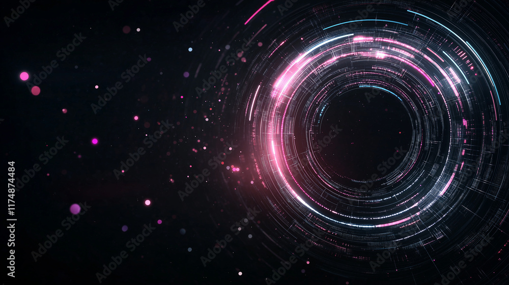 Poster abstract digital vortex: a captivating abstract background with a swirling, glowing vortex of light 
