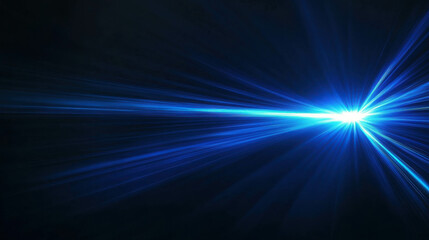 Bright Blue Light Beam Effect Cutting Through a Deep Pitch Black Background