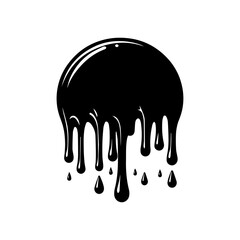 flat aesthetic liquid dripping  on white background