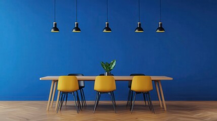 Elegant interior of a spacious dining room featuring a beautifully set table and stylish decor.