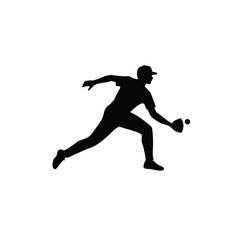 A baseball player vector silhouettes