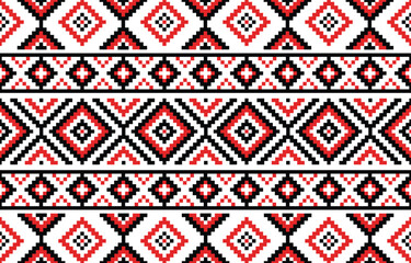 Seamless pattern traditional pixel, ethnic pattern