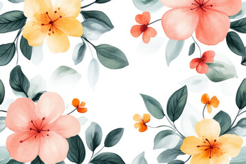 Obraz premium seamless flowers background