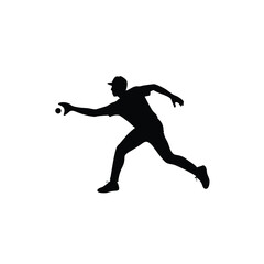 A baseball player vector silhouettes