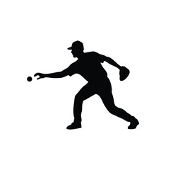 A baseball player vector silhouettes