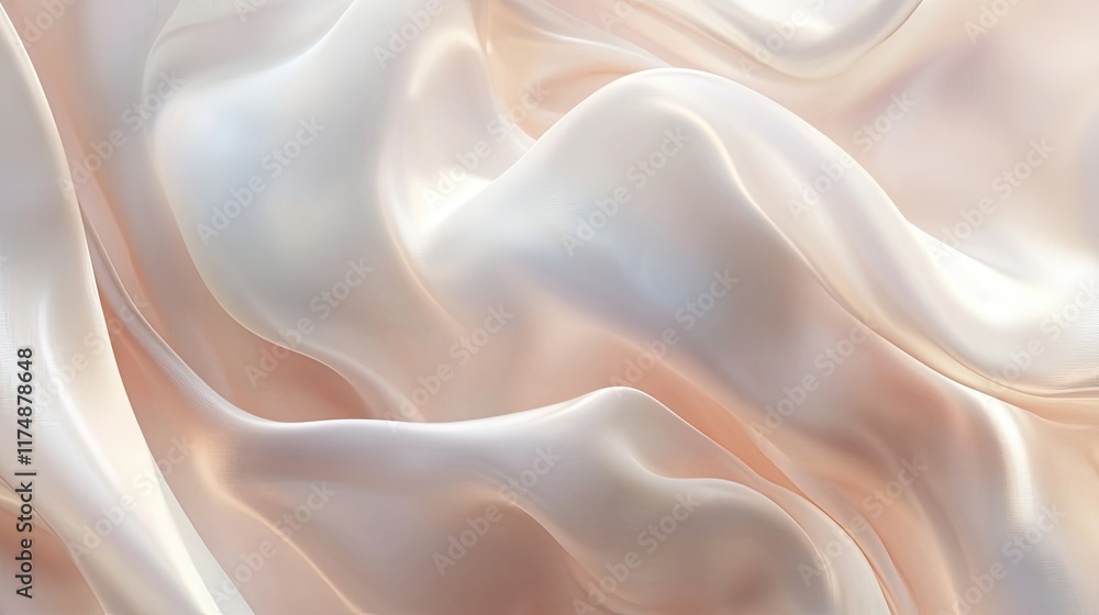 Poster Abstract D wave patterns, flowing smoothly with gradient transitions and illuminated by soft, diffused lighting.