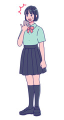 アニメ調の女子高生の立ち絵