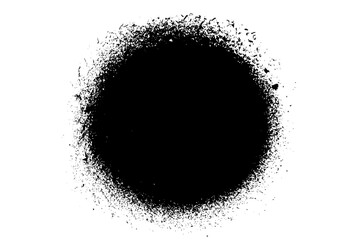 Ink grunge paint splash. Black splat vector texture. Splatter drop silhouette. Spray pattern illustration.