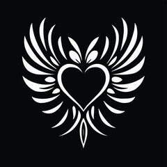 Girls symbol Hearts the heart Valentine's Day Love Birds Silhouette Vector