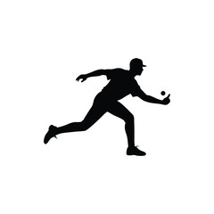 A baseball player vector silhouettes