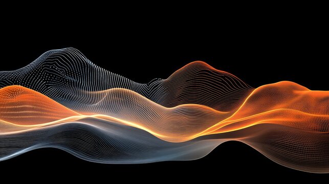 Abstract digital data representation with glowing lines and dynamic flow of virtual information.