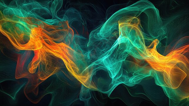Abstract digital data representation with glowing lines and dynamic flow of virtual information.