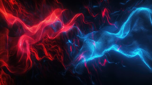 Abstract digital data representation with glowing lines and dynamic flow of virtual information.