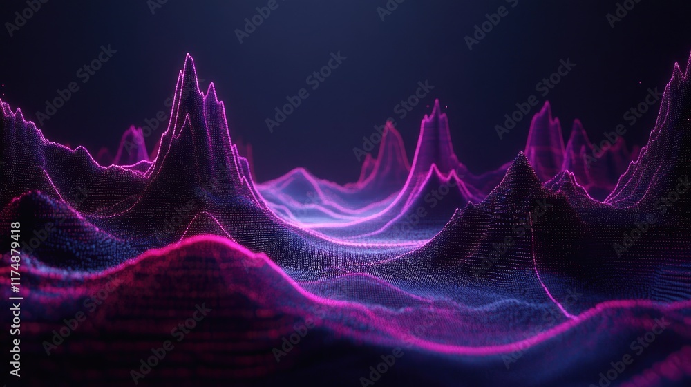 Aufkleber abstract digital landscape with g signals and fast data flow across glowing lines, symbolizing the p