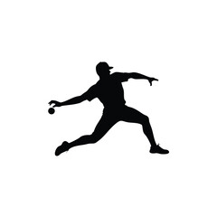 A baseball player vector silhouettes