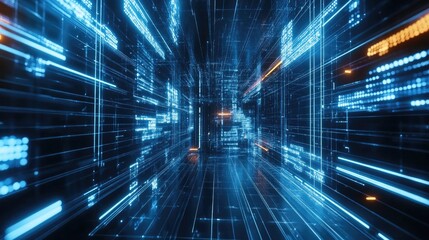 Abstract geometric network design with glowing digital lines and interconnected nodes, representing the complexity of modern technology.