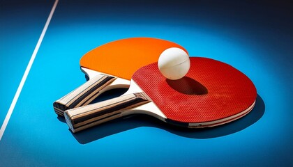 ping pong racket and ball
