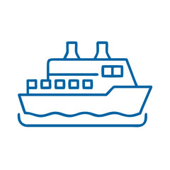 Obraz premium Cruise ship icon symbolizing luxury travel and ocean adventures