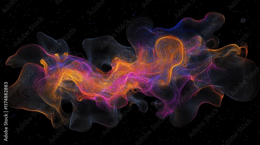 Poster a complex network of glowing data streams, nodes, and connections representing the backbone of moder