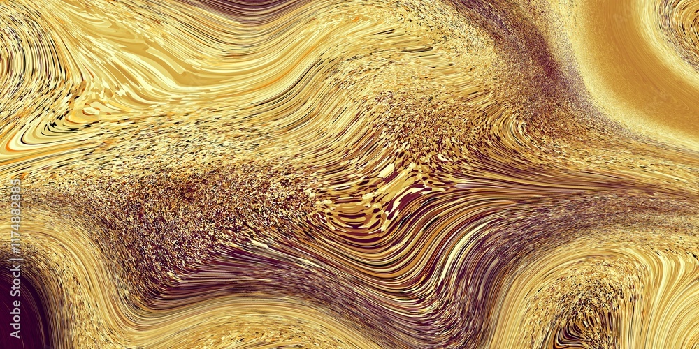 Poster gold fluid art marbling paint textured background abstract golden waves experience the captivating d
