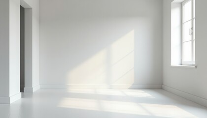 A soft white studio room with subtle lighting creates a neutral and calming backdrop.