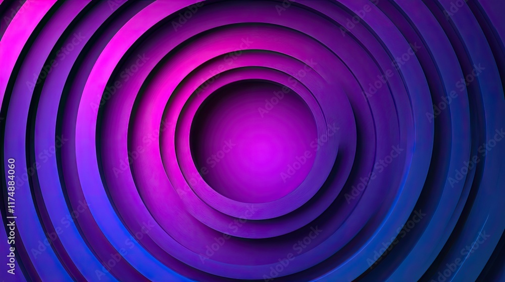 Poster creative vector background of colorful concentric circles fading into a clean negative space.