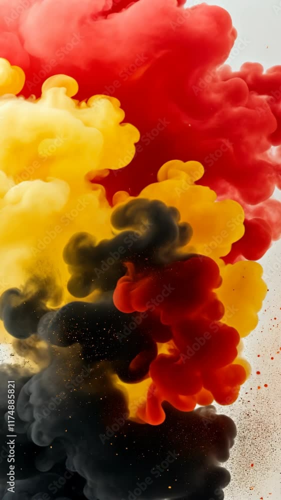 Aufkleber colorful smoke clouds swirl together in vibrant hues creating abstract patterns in the air during a 