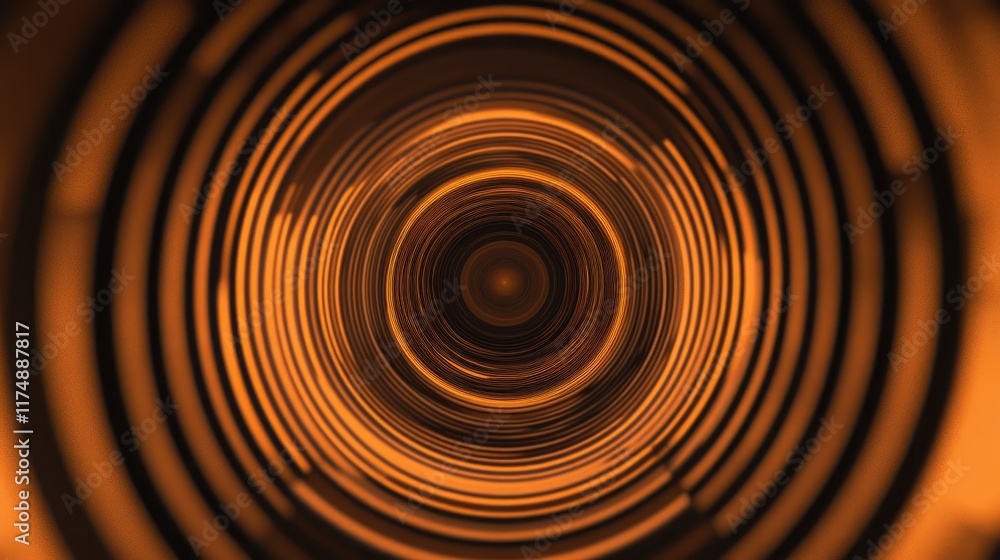 Poster futuristic tunnel graphic with glowing concentric rings and a vanishing point, creating a sense of d