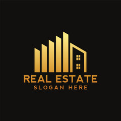 Modern real estate logo, building, roof, construction, real, estate, flat fully editable vector template, real estate corporate logo. Home logo vector template. Corporate real estate logo