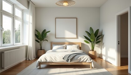 A modern light-toned studio room with plenty of space creates a welcoming and open setting.