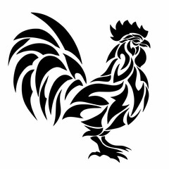 illustration vector graphic of tribal art design black rooster