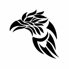 illustration vector graphic of tribal art design crow bird for symbol tattoo
