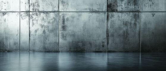 Fototapeta premium Brushed aluminium backdrop in a modern art gallery setting