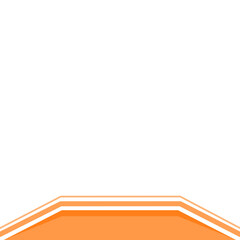 White background with orange footer