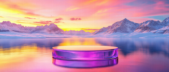 Vivid crystal stand against a breathtaking northern lights backdrop