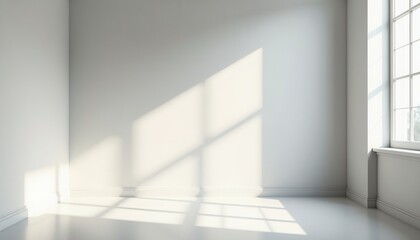 Fototapeta premium A bright and minimalist studio room with soft lighting creates a sleek and inviting space.