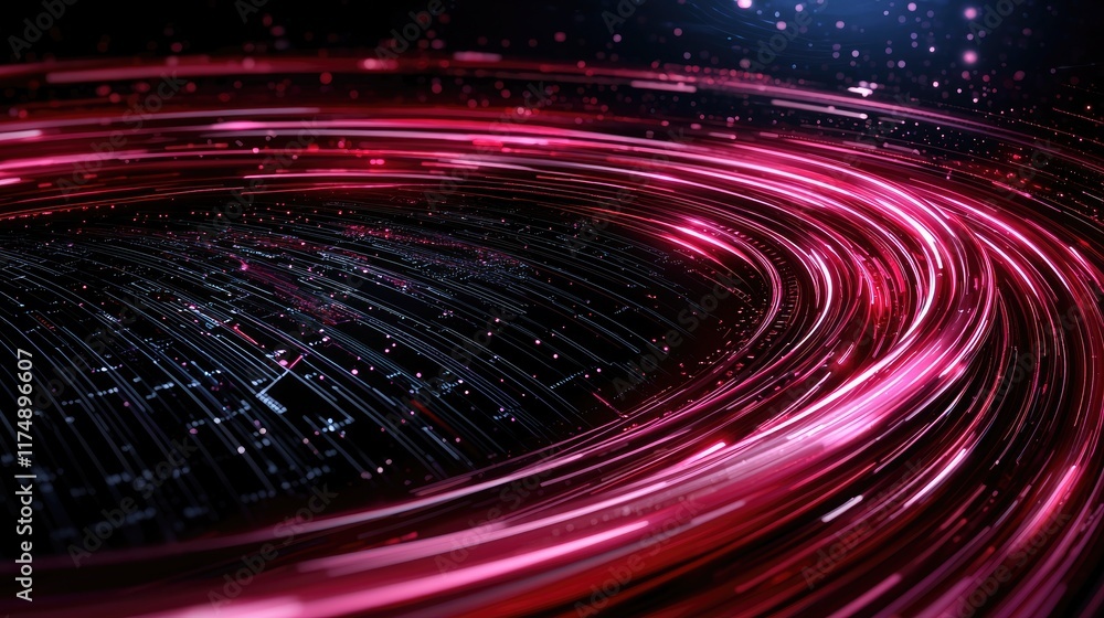 Poster dynamic light trails abstract background digital art futuristic environment close-up motion and ener