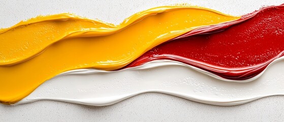 Obraz premium Abstract Swirls of Yellow Red and White Paint Texture Background